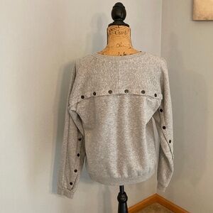 Rebecca Minkoff Gray Sweatshirt Women Size L with Arm & Back Snaps